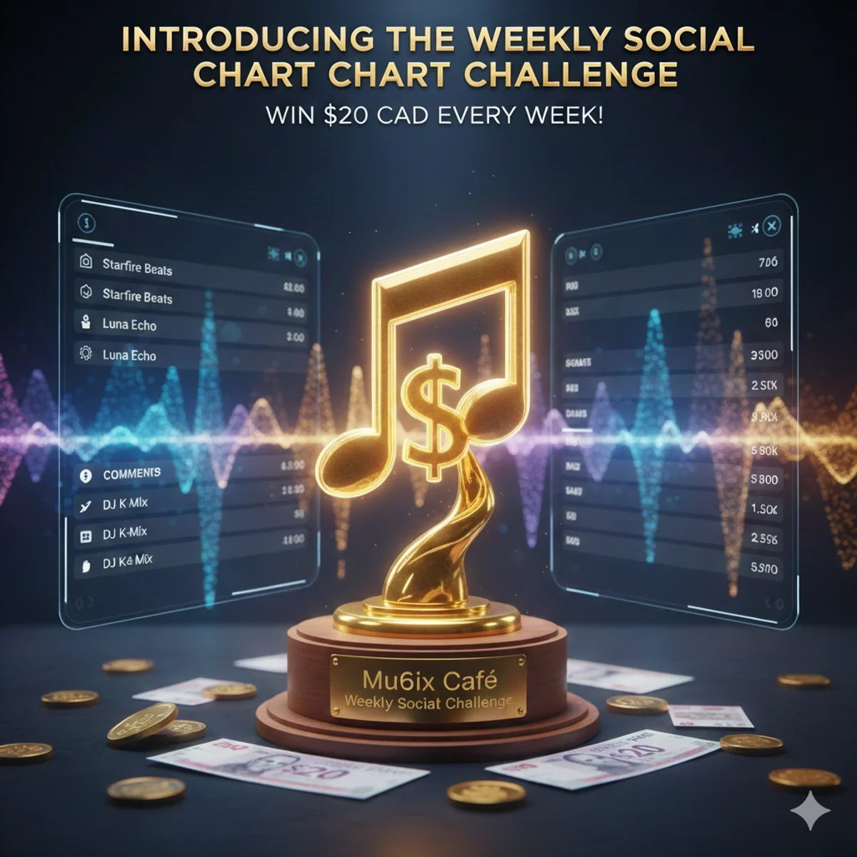 Introducing the Weekly Social Chart Challenge - Win $ Every Week!